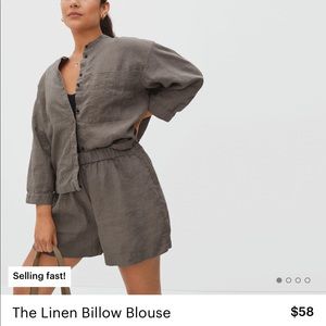 Everlane Linen Billow Button-up Blouse